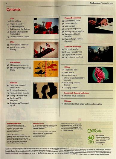 The Economist Inhaltsverzeichnis