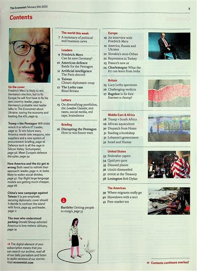 The Economist Inhaltsverzeichnis