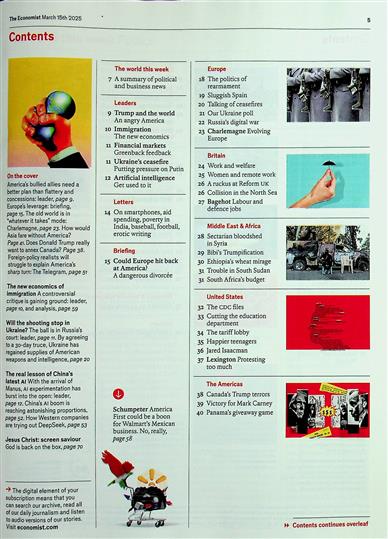 The Economist Inhaltsverzeichnis