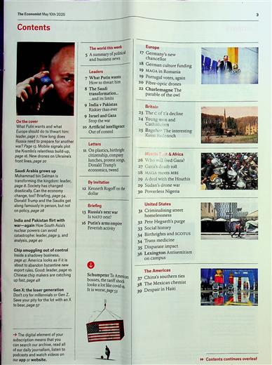 The Economist Inhaltsverzeichnis