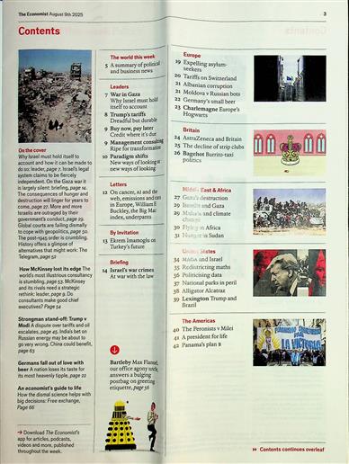The Economist Inhaltsverzeichnis