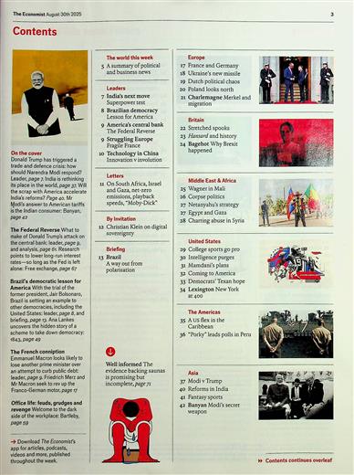 The Economist Inhaltsverzeichnis