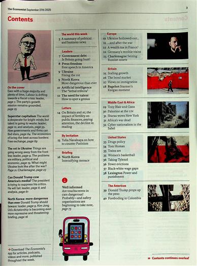 The Economist Inhaltsverzeichnis