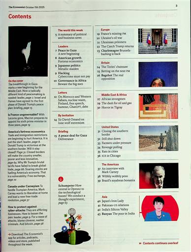 The Economist Inhaltsverzeichnis