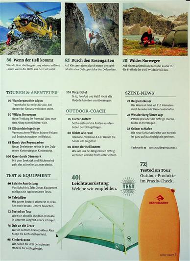Outdoor Inhaltsverzeichnis