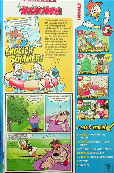 Micky Maus Inhaltsverzeichnis