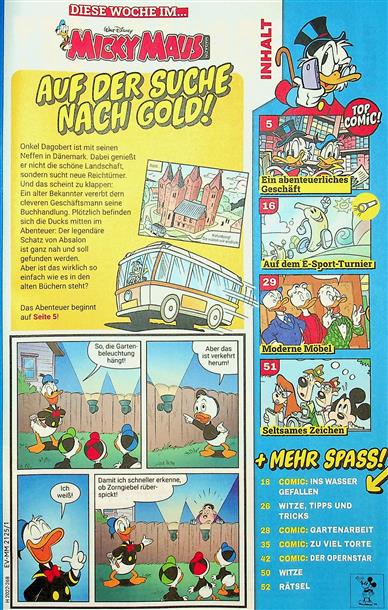 Micky Maus Inhaltsverzeichnis