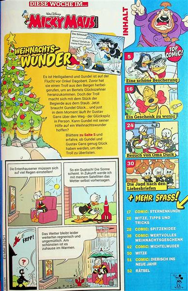 Micky Maus Inhaltsverzeichnis