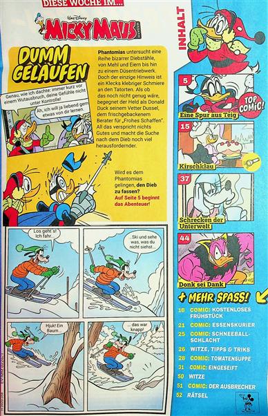 Micky Maus Inhaltsverzeichnis