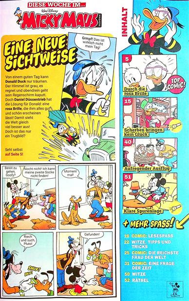 Micky Maus Inhaltsverzeichnis