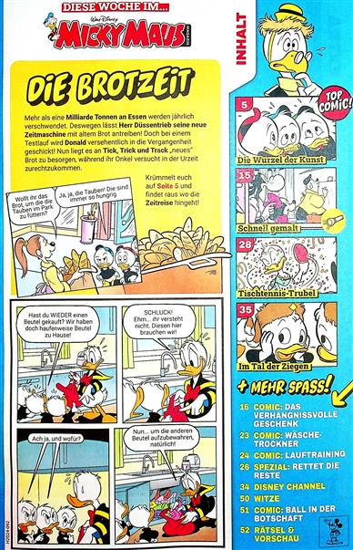 Micky Maus Inhaltsverzeichnis