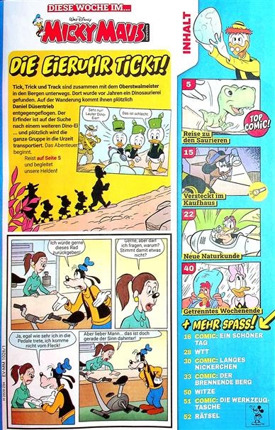 Micky Maus Inhaltsverzeichnis