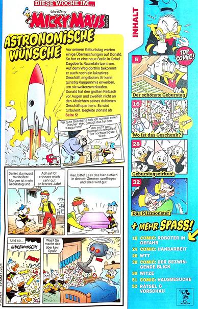 Micky Maus Inhaltsverzeichnis