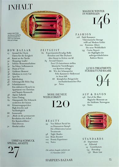 Harpers Bazaar Deutsch Inhaltsverzeichnis