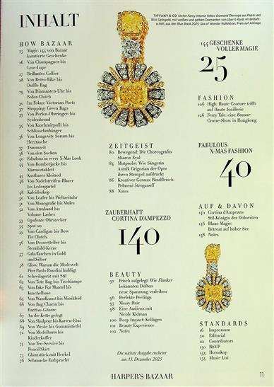 Harpers Bazaar Deutsch Inhaltsverzeichnis