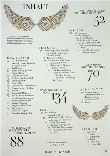 Harpers Bazaar Deutsch Inhaltsverzeichnis