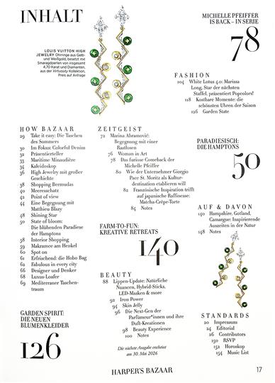 Harpers Bazaar Deutsch Inhaltsverzeichnis