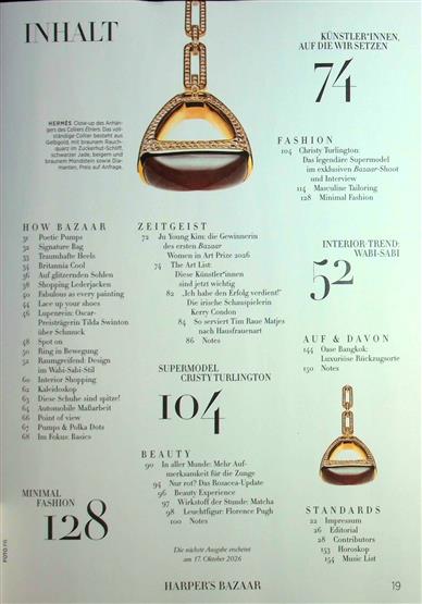 Harpers Bazaar Deutsch Inhaltsverzeichnis