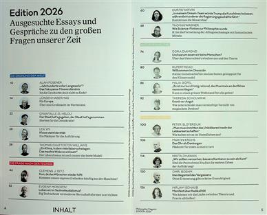 Philosophie Magazin Edition Impulse 2026 Inhaltsverzeichnis