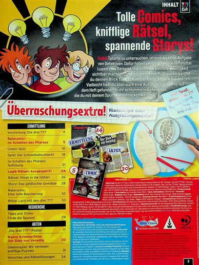 Drei Fragezeichen Kids Inhaltsverzeichnis