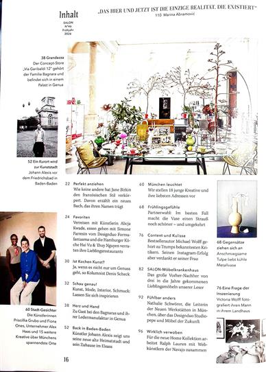 SALON Inhaltsverzeichnis