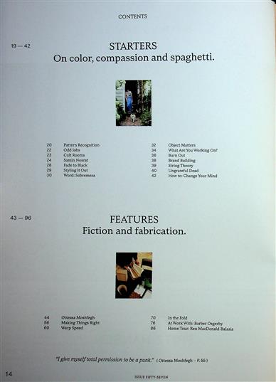 Kinfolk (UK) Inhaltsverzeichnis