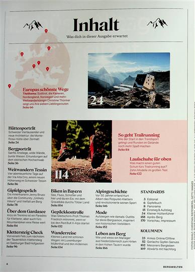 Bergwelten Inhaltsverzeichnis