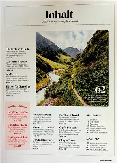 Bergwelten Inhaltsverzeichnis