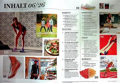Runner's World Inhaltsverzeichnis