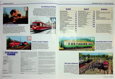 Eisenbahn Kurier Inhaltsverzeichnis