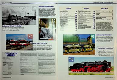 Eisenbahn Kurier Inhaltsverzeichnis