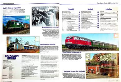Eisenbahn Kurier Inhaltsverzeichnis