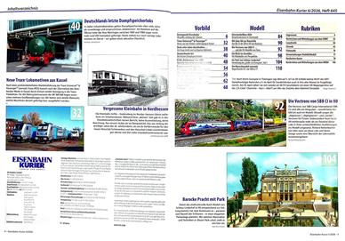 Eisenbahn Kurier Inhaltsverzeichnis