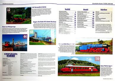Eisenbahn Kurier Inhaltsverzeichnis