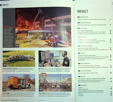 Feuerwehr Magazin Inhaltsverzeichnis