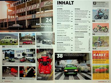 Oldtimer Markt Inhaltsverzeichnis