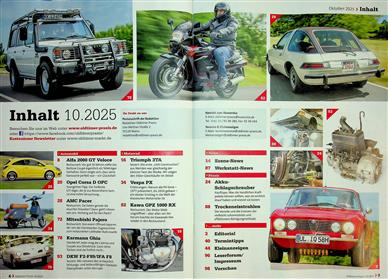 Oldtimer Praxis Inhaltsverzeichnis