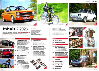 Oldtimer Praxis Inhaltsverzeichnis