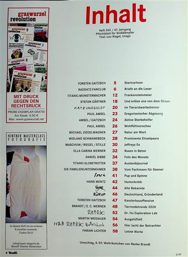 Titanic Inhaltsverzeichnis