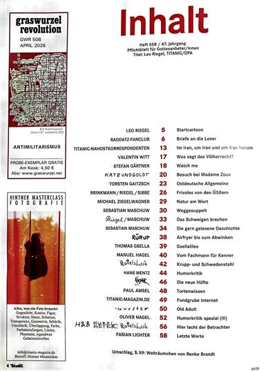 Titanic Inhaltsverzeichnis