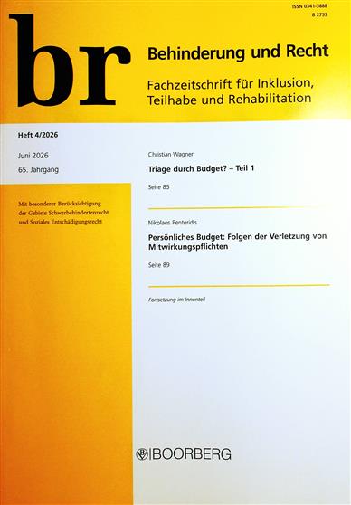 Behinderung und Recht BR Inhaltsverzeichnis