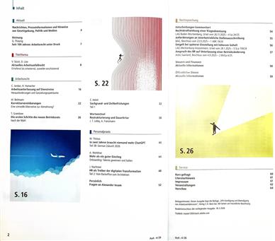 Arbeit und Arbeitsrecht - AuA Inhaltsverzeichnis
