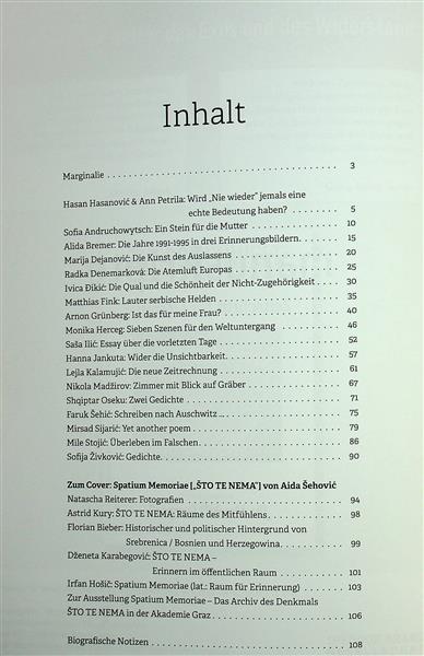 Manuskripte Inhaltsverzeichnis