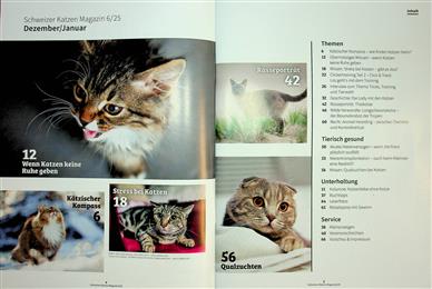 Katzenmagazin Schweiz Inhaltsverzeichnis