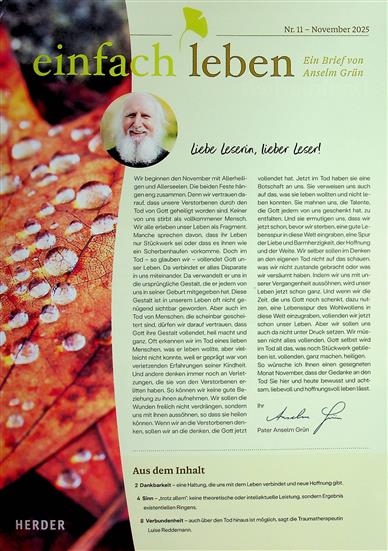 Einfach Leben Monatsbrief Inhaltsverzeichnis