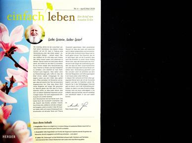 Einfach Leben Monatsbrief Inhaltsverzeichnis