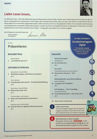 Grundschulmagazin Inhaltsverzeichnis