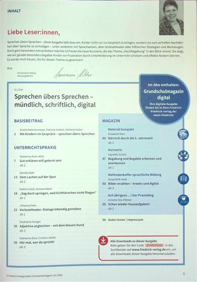 Grundschulmagazin Inhaltsverzeichnis