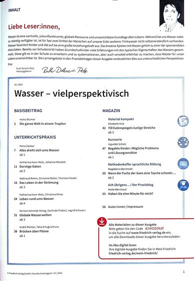 Grundschulmagazin Inhaltsverzeichnis