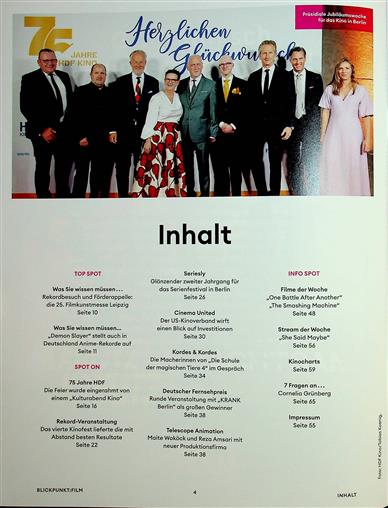 Blickpunkt Film Inhaltsverzeichnis